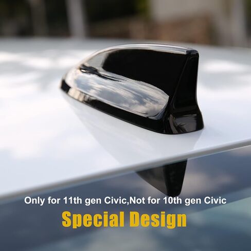 CKE for 11th Gen Civic Compatible with Honda Civic 2025 2024 2023 2022 Accessories Car Shark Fin Antenna Topper Roof Aerial Cover Trim -Glossy Black in Saudi Arabia