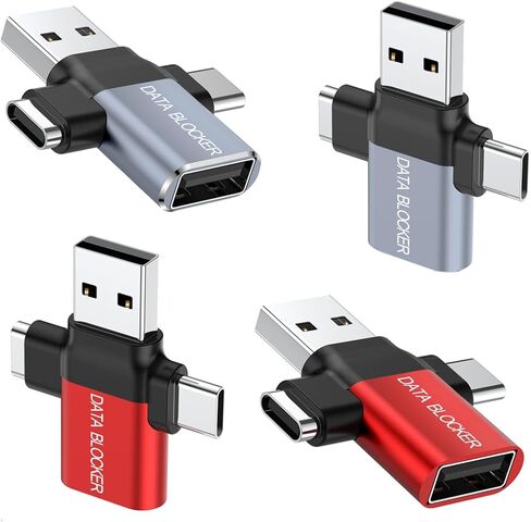 أداة حظر البيانات، أداة حظر بيانات USB عالمية 4 في 1، الحماية من التنزيل غير القانوني، مقاومة الاختراق مضمونة 100%، لجهاز iPhone 15 وأي شحن جهاز USB. 2 حزمة in Kuwait