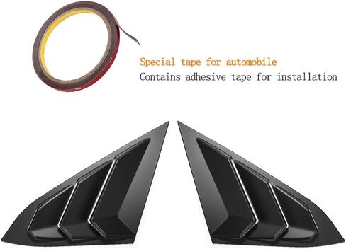 Thenice for 10th Gen Civic Rear Side Window Louvers Racing Style Triangular Window Glass Blinds Compatible with Honda Civic Sedan 2021 2020 2019 2018 2017 2016 -Matt Black in Saudi Arabia