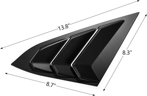 Thenice for 10th Gen Civic Rear Side Window Louvers Racing Style Triangular Window Glass Blinds Compatible with Honda Civic Sedan 2021 2020 2019 2018 2017 2016 -Matt Black in Saudi Arabia