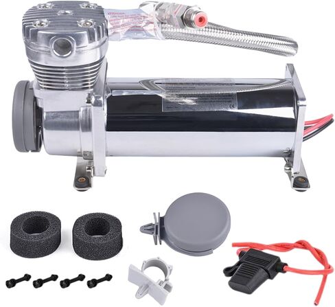 200PSI 3/8 NPT Heavy Duty Air Train Horn/Air Ride Suspension Compressor with 1/4 NPT Replacement Fittings 12V Black in Saudi Arabia