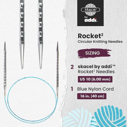 addi Rocket2 [Squared] Circular Knitting Needles - 16 Inch, US 10 (6.0mm) in Kuwait