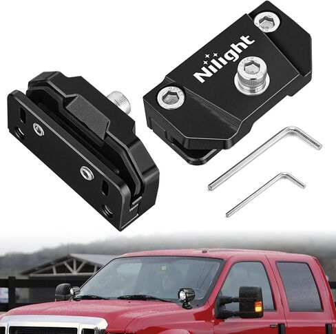 Nilight LED Light Bar Mounting Bracket 2PCS Universal Adjustable Pillar Hood Fog Pods Work Lamp No Drilling Aluminum Mount Clamp Holder for Truck SUV Pickup Van 4x4 Off-Road, Black in Saudi Arabia