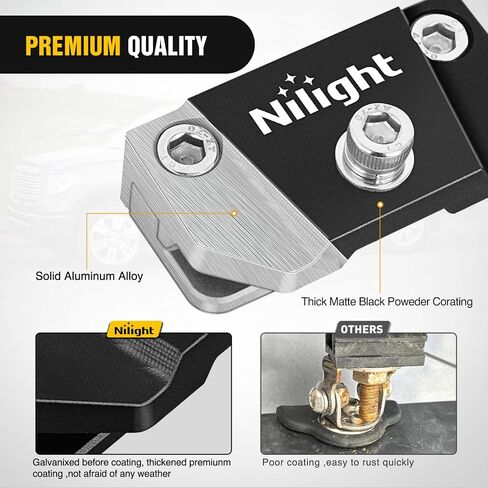 Nilight LED Light Bar Mounting Bracket 2PCS Universal Adjustable Pillar Hood Fog Pods Work Lamp No Drilling Aluminum Mount Clamp Holder for Truck SUV Pickup Van 4x4 Off-Road, Black in Saudi Arabia