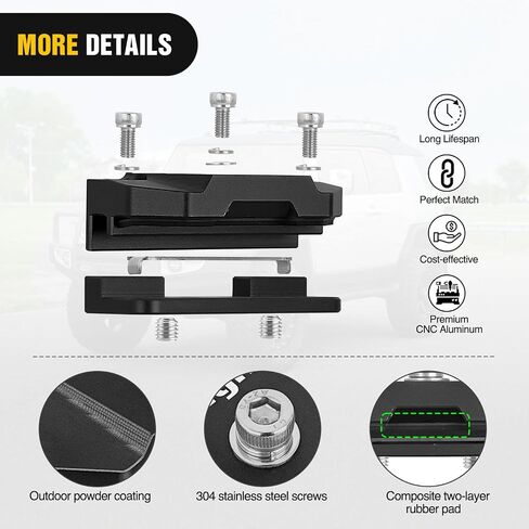 Nilight LED Light Bar Mounting Bracket 2PCS Universal Adjustable Pillar Hood Fog Pods Work Lamp No Drilling Aluminum Mount Clamp Holder for Truck SUV Pickup Van 4x4 Off-Road, Black in Saudi Arabia