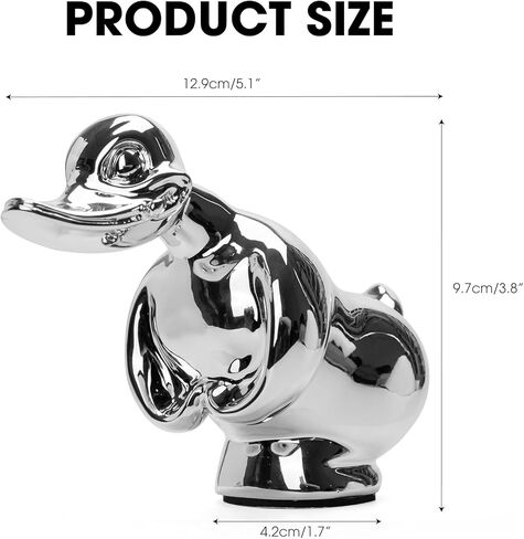 Angry Rubber Duck Hood Ornament, Little Angry Duck for Trucks Decors, Self Adhesive 3D Funny Angry Duck Decor Ornament Car Bonnet Decoration for Car, Desktop, Cabinet, Bar (Silver (Electroplat)) in Saudi Arabia