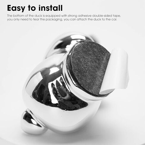 Angry Rubber Duck Hood Ornament, Little Angry Duck for Trucks Decors, Self Adhesive 3D Funny Angry Duck Decor Ornament Car Bonnet Decoration for Car, Desktop, Cabinet, Bar (Silver (Electroplat)) in Saudi Arabia