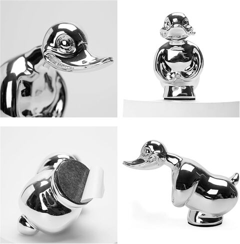 Angry Rubber Duck Hood Ornament, Little Angry Duck for Trucks Decors, Self Adhesive 3D Funny Angry Duck Decor Ornament Car Bonnet Decoration for Car, Desktop, Cabinet, Bar (Silver (Electroplat)) in Saudi Arabia