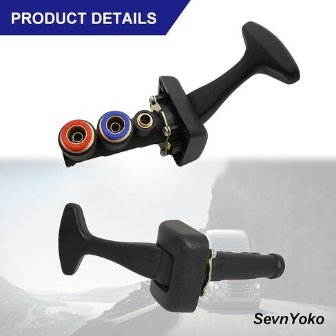 26503-1 Trailer Control Control Valve GTD-26503-1 متوافق مع تطوير Freightliner GT | 3 اتجاه التكوين | 2x 3/8 "منافذ الدفع ، 1x 1/4" منفذ الدفع | استبدال صمام فرامل الهواء الشاق in Kuwait