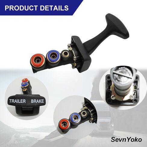 26503-1 Trailer Control Control Valve GTD-26503-1 متوافق مع تطوير Freightliner GT | 3 اتجاه التكوين | 2x 3/8 "منافذ الدفع ، 1x 1/4" منفذ الدفع | استبدال صمام فرامل الهواء الشاق in Kuwait