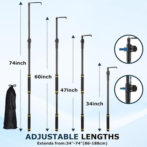 أداة Bed Buddy Truck Truck ، Truck Cargo Grabber Telescoping 34-74 "Truck Truck Bed Retriever Tool Mood بشكل مريح أدوات RV للسيارة تجنب تسلق السرير المتوفرة للشحن كفاءة البضائع in Kuwait