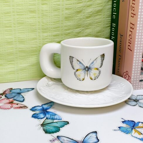 Colorful Floral Butterfly Stickers - 50 Pcs Clear PET Flower Stickers for Scrapbooking, Journaling, Resin, Junk Journal, Waterproof Transparent Aesthetic Purple for Crafts, Scrapbook Supplies in Saudi Arabia