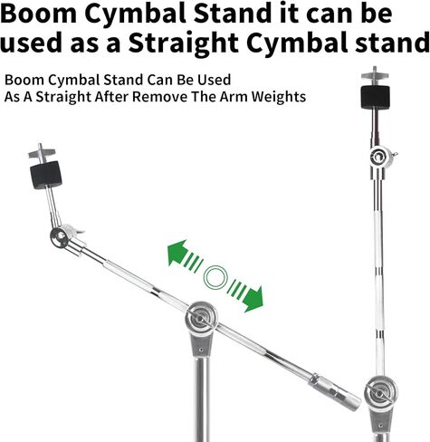 حامل الصنج المستقيم، مجموعة تروس حامل طبل قابل للتعديل لتثبيت التصادم، الركوب، الصنج سبلاش، أرجل مزدوجة مع أقدام مطاطية، فضي in Kuwait