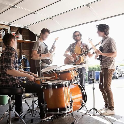 حامل الصنج المستقيم، مجموعة تروس حامل طبل قابل للتعديل لتثبيت التصادم، الركوب، الصنج سبلاش، أرجل مزدوجة مع أقدام مطاطية، فضي in Kuwait