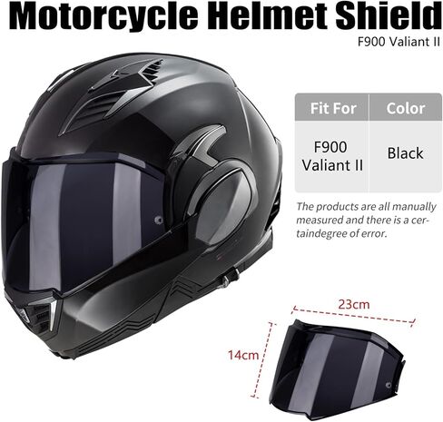 Valiant II Visor Face Shield Replacement For Valiant II Flip Up Motorcycle Helmet Accessories (Chrome Red) in Kuwait