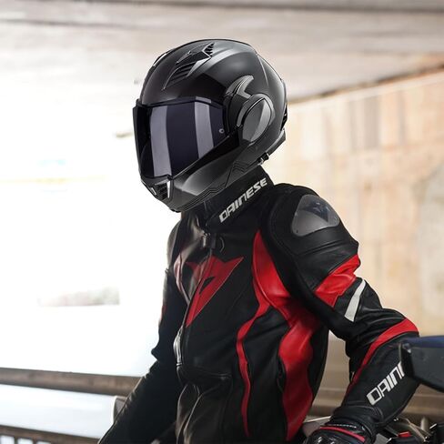 Valiant II Visor Face Shield Replacement For Valiant II Flip Up Motorcycle Helmet Accessories (Chrome Red) in Kuwait