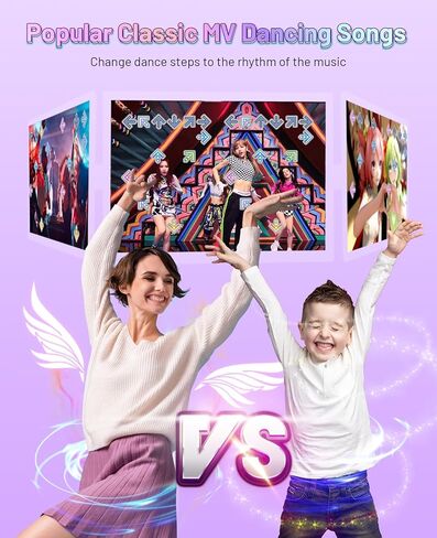 Dance Mat for Kids and Adults, Anti-Slip Wireless Electronic Dance Pad for TV, Wrinkle-Free, Soft & Cozy Playmat for Exercise & Games, Smart Camera & 2 Controllers, Gift idea（Classic Snowflake） in Saudi Arabia