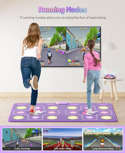 Dance Mat for Kids and Adults, Anti-Slip Wireless Electronic Dance Pad for TV, Wrinkle-Free, Soft & Cozy Playmat for Exercise & Games, Smart Camera & 2 Controllers, Gift idea（Classic Snowflake） in Saudi Arabia