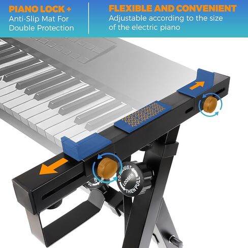 Keyboard Stand Piano Duty Piano Stand Z Style Adjustable Keyboard Stand Keyboard Holder Piano Keyboard Stand Fits 54, 61 And 88 Keys Electric Keyboards Digital Pianos in Kuwait