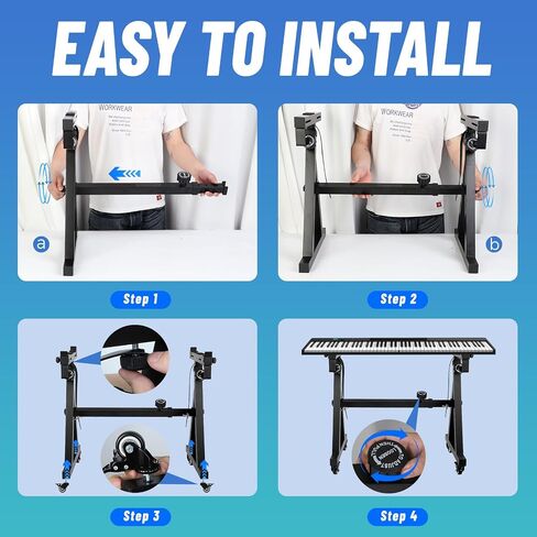 Keyboard Stand Piano Duty Piano Stand Z Style Adjustable Keyboard Stand Keyboard Holder Piano Keyboard Stand Fits 54, 61 And 88 Keys Electric Keyboards Digital Pianos in Kuwait