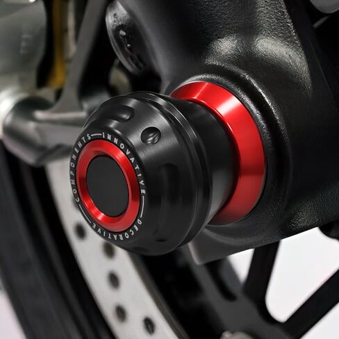 Motorcycle Front Axle Fork Wheel Crash Protector Slider Compatible With K.awasaki Ninja ZX6R 2024 2025 | ZX-6R ZX 6R ZX636 Accessories (Red) in Saudi Arabia