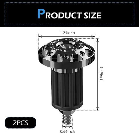 2 PCS قابس Bar Motorcycle Bar ، قبعات قبضة المقود ألومنيوم مقودات للدراجات البخارية الكهربائية ، الدراجات النارية على الطرق الوعرة (أسود) in Kuwait