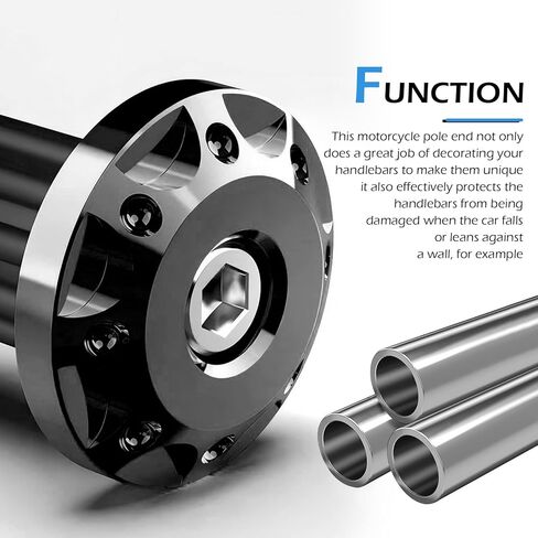 2 PCS قابس Bar Motorcycle Bar ، قبعات قبضة المقود ألومنيوم مقودات للدراجات البخارية الكهربائية ، الدراجات النارية على الطرق الوعرة (أسود) in Kuwait