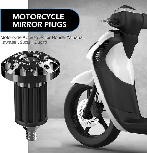 2 PCS قابس Bar Motorcycle Bar ، قبعات قبضة المقود ألومنيوم مقودات للدراجات البخارية الكهربائية ، الدراجات النارية على الطرق الوعرة (أسود) in Kuwait