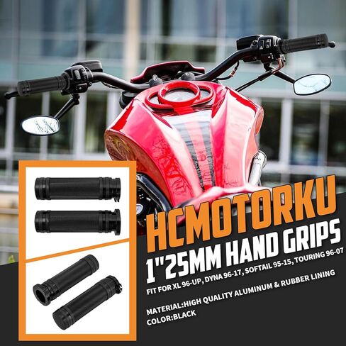 Motorcycle Handlebar Grips for 1" 25mm Hand Grips CNC Fit for Harley Dyna Softail Sportster XL XR Touring Road Electra Glide in Kuwait