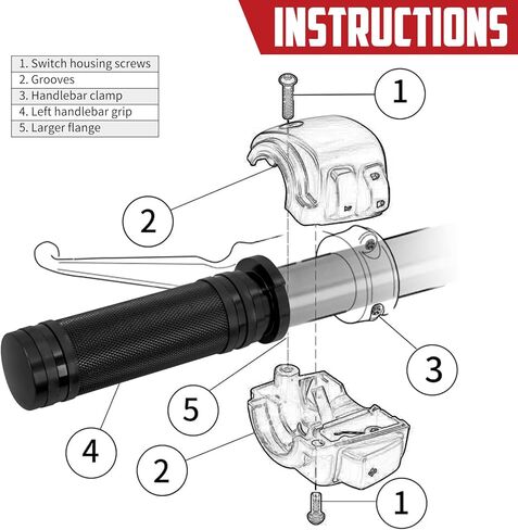 Motorcycle Handlebar Grips for 1" 25mm Hand Grips CNC Fit for Harley Dyna Softail Sportster XL XR Touring Road Electra Glide in Kuwait