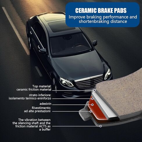 HZ1288H rubber core bond between rubber and steel, Rear Ceramic Brake Pad Set - Compatible with Select Infiniti FX, G, M, Q; Nissan 350Z, 370Z, Altima, Juke, Maxima, Murano, Pathfinder, Quest, Rogue in Kuwait