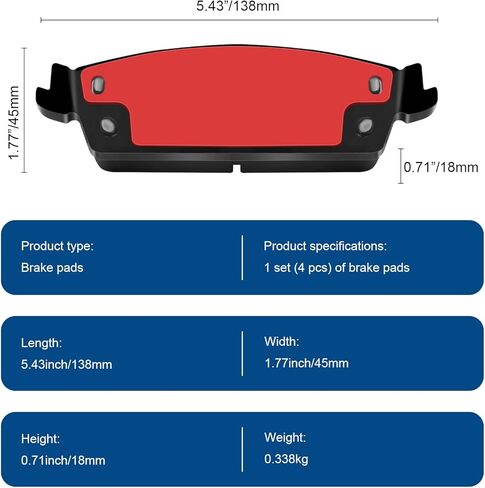 HZ1288H rubber core bond between rubber and steel, Rear Ceramic Brake Pad Set - Compatible with Select Infiniti FX, G, M, Q; Nissan 350Z, 370Z, Altima, Juke, Maxima, Murano, Pathfinder, Quest, Rogue in Kuwait