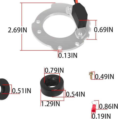 1244A مجموعة تحويل الإشعال الإلكترونية لجرارات Ford 4-Cyl ، لسلسلة 2N 8N 9N 500-800 ، نقطة واحدة ، أرضية سلبية 12 فولت ، وحدة الإشعال عالي الأداء in Saudi Arabia