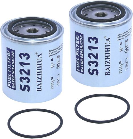 2 Pcs BAIZHIHUA S3213 Fuel Filter (10 Micron) Water Separator Replaces 33769, 35-60494-1, 18-7932-1, 18-17928, 35-809097, 35-807172, 35-802893Q01, 86769, S3214 Fits Marine Outboard Motor Mercury Boat in Saudi Arabia