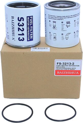 2 Pcs BAIZHIHUA S3213 Fuel Filter (10 Micron) Water Separator Replaces 33769, 35-60494-1, 18-7932-1, 18-17928, 35-809097, 35-807172, 35-802893Q01, 86769, S3214 Fits Marine Outboard Motor Mercury Boat in Saudi Arabia