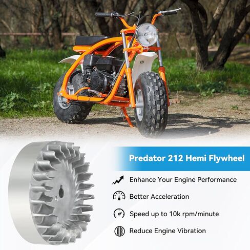 212cc Aluminum Flywheel 10krpm Compatible with Predator 212 Hemi Only 196cc Engine 60363 Coleman Mini Bike CT200U BT200X CT200U-EX Baja Warrior MB200 MB165 GX160 GX200 6.5HP Performance Parts in Saudi Arabia