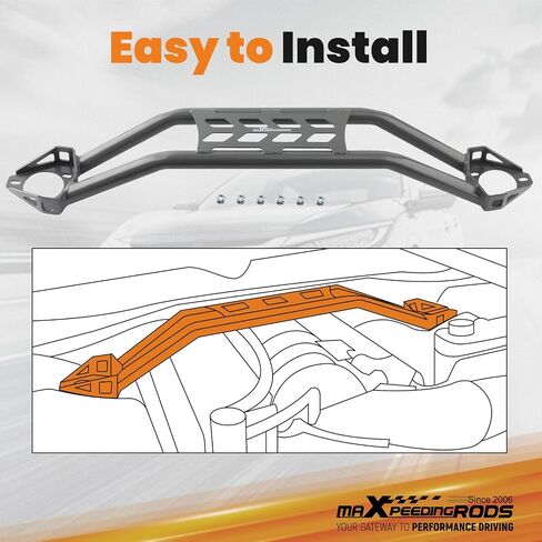 MaxPeedingrods Front Strut Tower Brace ل Dodge Challenger 2008-2023 تصميم شريط مزدوج قوي in Saudi Arabia