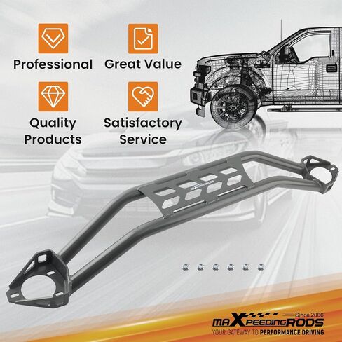 MaxPeedingrods Front Strut Tower Brace ل Dodge Challenger 2008-2023 تصميم شريط مزدوج قوي in Saudi Arabia