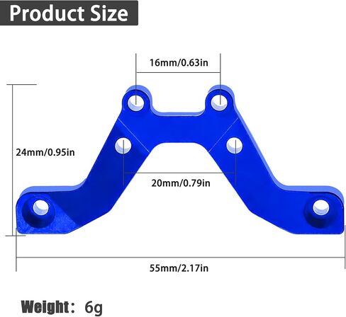 Aluminum Shock Tower Brace for GROM 4X4, 6061-T6 Front/Rear Stabilizer – Compatible with ARRMA 1/14 Typhon, 1/16 Mojave, 1/18 Granite GROM (Anodized Black/Red/Blue) in Saudi Arabia
