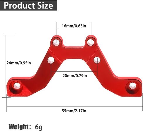 Aluminum Shock Tower Brace for GROM 4X4, 6061-T6 Front/Rear Stabilizer – Compatible with ARRMA 1/14 Typhon, 1/16 Mojave, 1/18 Granite GROM (Anodized Black/Red/Blue) in Saudi Arabia