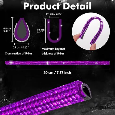 x xotic tech 10PCS Bling Car Air Vent Outlet Trim, Rhinestone Air Conditioner Vent Decoration Strip,Diamond Car Interior Accessories Universal for Most All Straight Air Vent Outlet (Purple) in Saudi Arabia