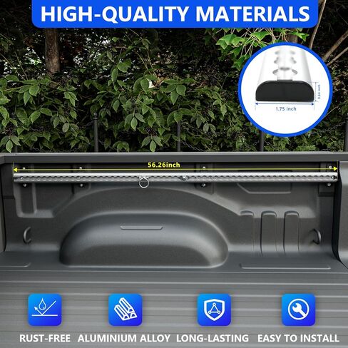 نظام سكة حديد سرير سرير 5.7 قدم متوافق مع 2019-2025 Dodge RAM 1500 Side Trail Rail System Rails Side Rails Down Rail Placeming for 2019-2025 Dodge Ram 1500 Accessories (Side Trail Rail) in Kuwait