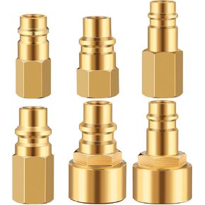 6 Pcs R1234yf to R12 Retrofit Conversion Adapter Fitting Kit Compatible with 1/4 Sae Thread Low High Side Retrofit Conversion Ac Charging Port Adapter Fits for Ac Air Conditioner Refrigerant