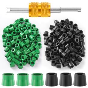 201 Pcs Valve Core Kit, 1/4" Quick Coupler Charging Gaskets, O-Ring Rubber Gaskets and Valve Core Remover Tool, Valve Hose Gaskets Kit for Refrigeration Charging Hose