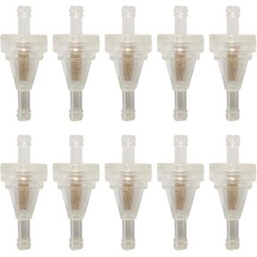 10pc 1/4"Inline Fuel Filter 80 micron Compatiable for small engine motorcycles, mopeds, tractors, lawn mowers, scooters, chainsaws, go karts, generators