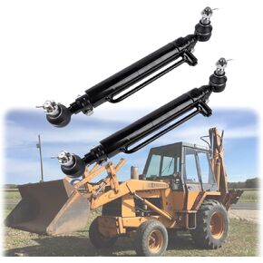 2Pcs Power Steering Cylinder D128454 Replacement for Case Backhoe Loaders 480B 480C 480D 480F 480LL 580C 580D 580SD 580SE 584D 584E 585D 585E 586D 586E 234447A1 234466A1 D84800 Mixizap
