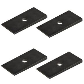 4 PCS Steel Shim Beveled Washers, 6.5 Degree Suspension Leaf Spring Shim Kit, Underpinning Wedges, Tapered Wedges, Size: 5" x 2-3/8"