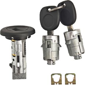 Ignition Switch With Key Cylinder With Pair Front Door Lock Cylinder Compatible with 2003-2006 Chevy Silverado Suburban GMC Sierra Yukon Cadillac Escalade Replace OE# 707835 + 706592 X2 + 598007 X2