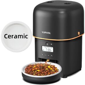 Yuposl Automatic Cat Feeders - Cat Food Dispenser Easy to Use, Timed Automatic Pet Feeder with Over 180-day Battery Life, 1-6 Meals Dry Food Programmable Portion Control Also for Small Dogs