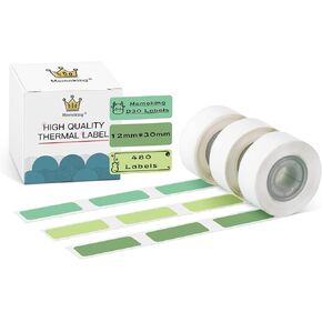 D30 Label Maker Tape - Color Fonts on Clear/Transparent D30 Labels, Self-Adhesive, Compatible with Phomemo D30, 14mm x 30mm (0.55" x 1.18"), 210 Labels/Roll, 3 Rolls (Red x 1, Blue x 1, Green x 1) in Kuwait
